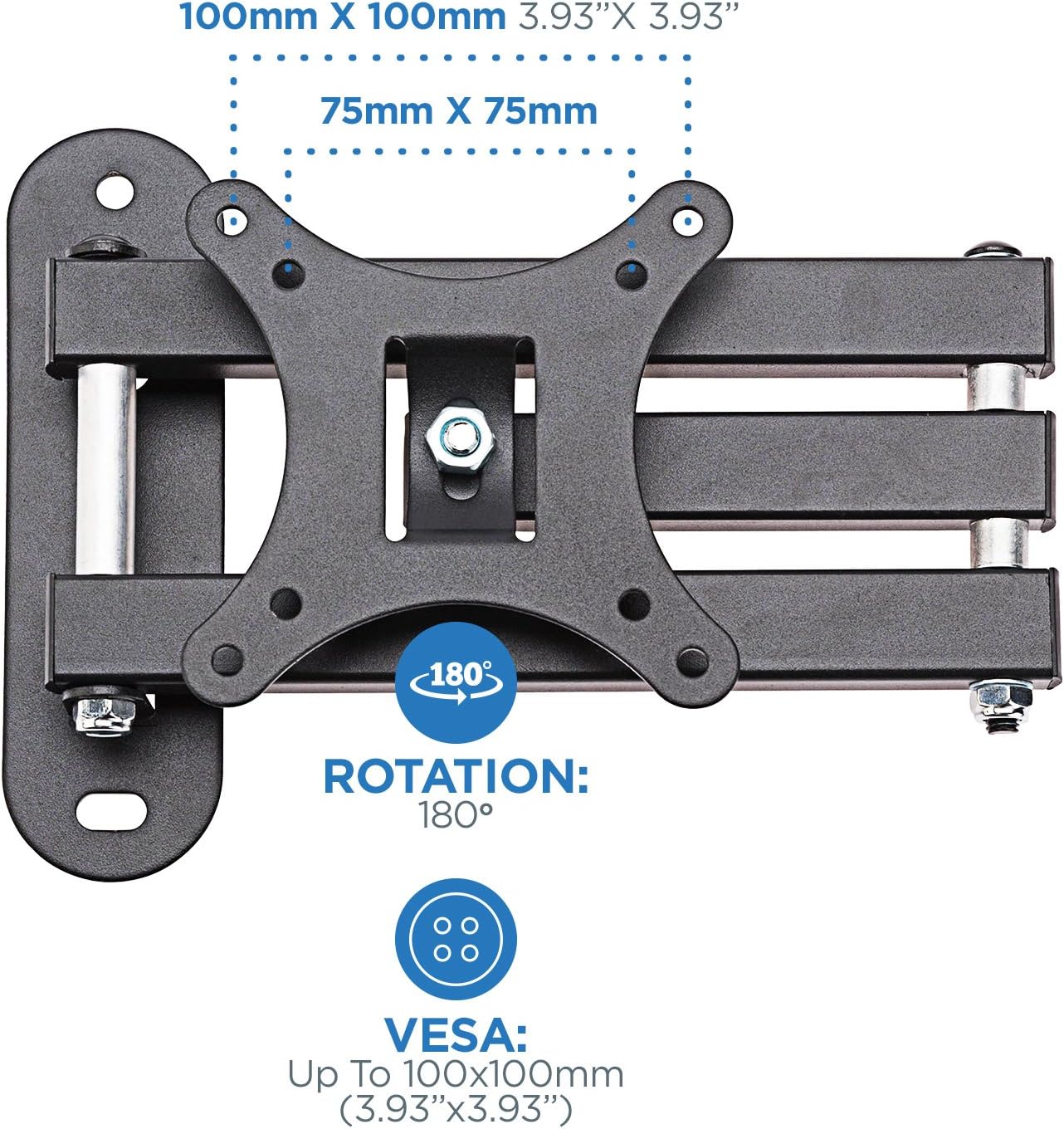 TV Wall Mount Bracket Full Motion Swivel and 15 Extension Arm for Most