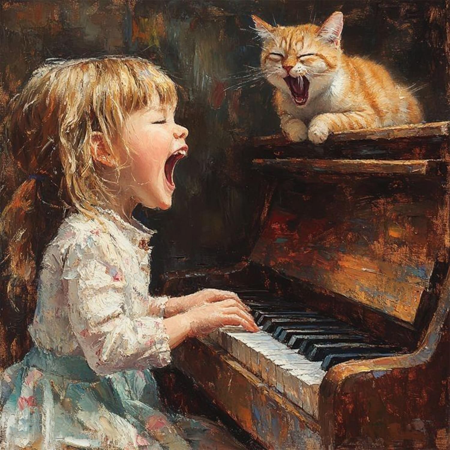 Yveszomi Paint by Nnumbers for Adults-Girl with Cat Painting by Numbers for Adults,Funny Adult Paint by Numbers Canvas Kits Perfect for Gifts and Home Decor 12x12in