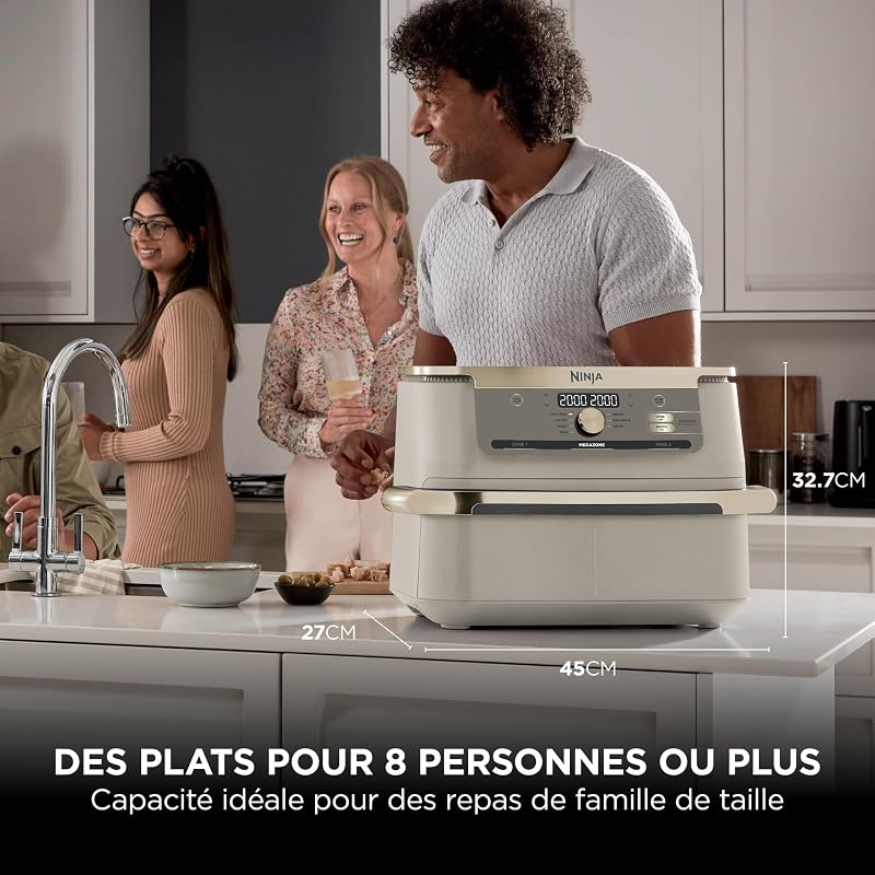 Foodi FlexDrawer Air Fryer 2 Compartiments, 10,4L, Pierre/Or
