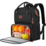 MATEIN 17 Inches Lunch Backpack, Extra Large Lunch Box with Insulated Cooler Compartment, Water Resistant Laptop Backpack wit