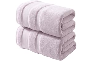 REDKISS 100% Cotton Bath Towels Set of 2, Extra Large Bath Sheets 35 X 70 Inches, 800 GSM, Quick Dry, Ultra Soft & Super Absorbent Bathroom Towel Sets for Bathroom, Gym, Spa, Pool & Hotel, Purple