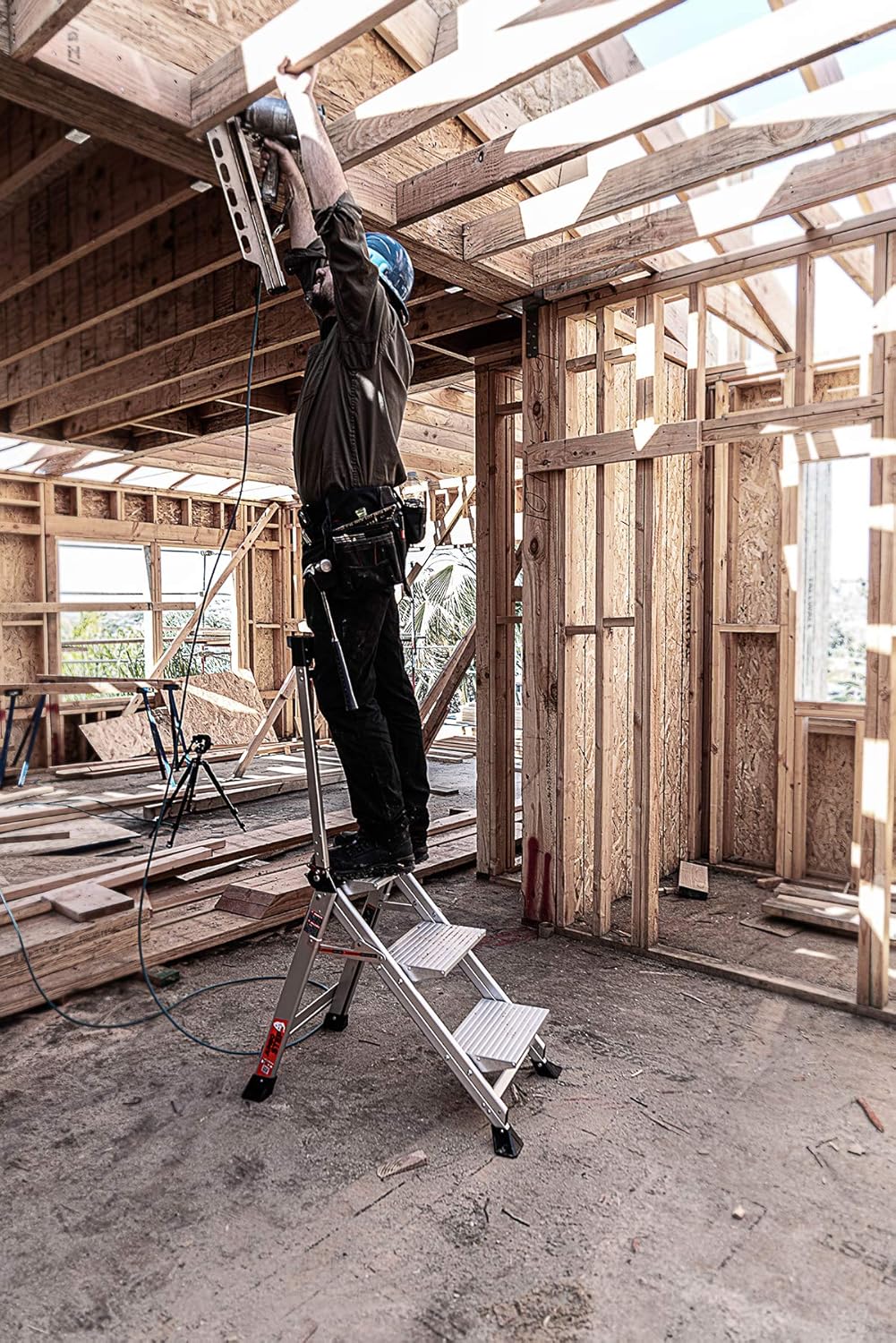 Little Giant Ladders, Jumbo Step, 3-Step, 2 Foot, Step Stool, Aluminum, Type 1AA, 375 lbs Weight Rating, (11903) - - 