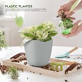 Utopia Home Plastic Planters Grey 5 Pack Multisize Indoor Flower Pots Decorative view 4