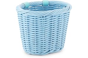 YMHOART Kids Bike Basket Wicker Woven Front Bicycle Basket for Boys Girls Mini Handlebar Basket for Kids Bike or Scooter