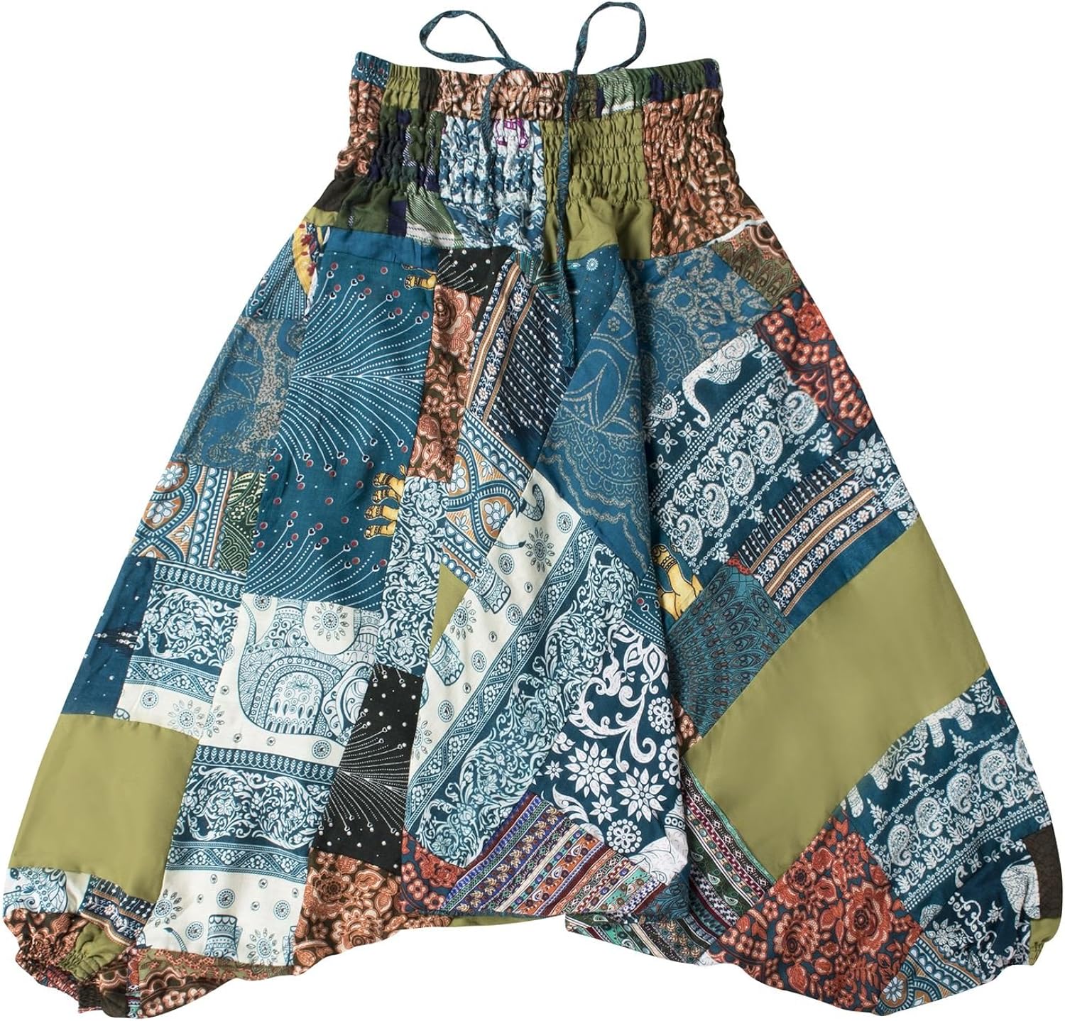 LOFBAZ Cute Patchwork Harem Pants for Girls Boys Kids Toddler Boho Clothes