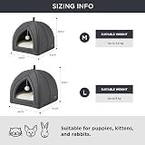 Bedsure Cat Cave Bed Igloo Large 44x44x44 cm Foldable Plush Cushion Dark Grey view 6