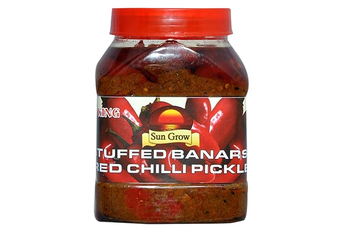 Sun Grow Organic Homemade Stuffed Banarasi Red Chilli Pickle Achaar ( Taste of Banaras )
