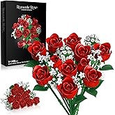 Red Rose Flowers Bouquet Building Set - Valentine's Day Gift Compatible with Lego Flowers for Adults Women, Collection Christmas Mother's Day Valentine's Gifts Home Decor