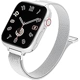 MARGE PLUS Slim Milanese Loop Compatible with Apple Watch Band for women 40mm 41mm 38mm 42mm, Stainless Steel Strap work on i