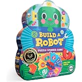 eeBoo Build a Robot Spinner Game, Matching Game, Ages 3+, 2-4 Players | Introduces early number recognition &amp; imaginative play. Includes spinner &amp; robot building pieces. 15-30 min game