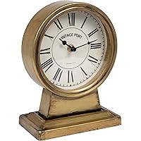 Creative Co-op Grey Pewter Mantel Birds Clocks, Pack Of 1,DA3835