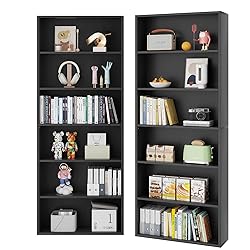 Vongrasig 6-Tier Open Bookcase and Bookshelf, Floor