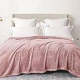 Exclusivo Mezcla Plush Fuzzy Fleece Bed Blanket King Size, Super Soft, Fluffy and Warm Blankets for Couch, Bed, All Season (Dusty Pink, 90x104 inches)