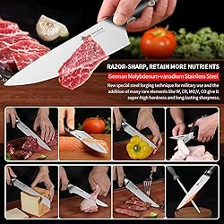 MAD SHARK Knife Set, 17 Pieces Kitchen Chef Knife