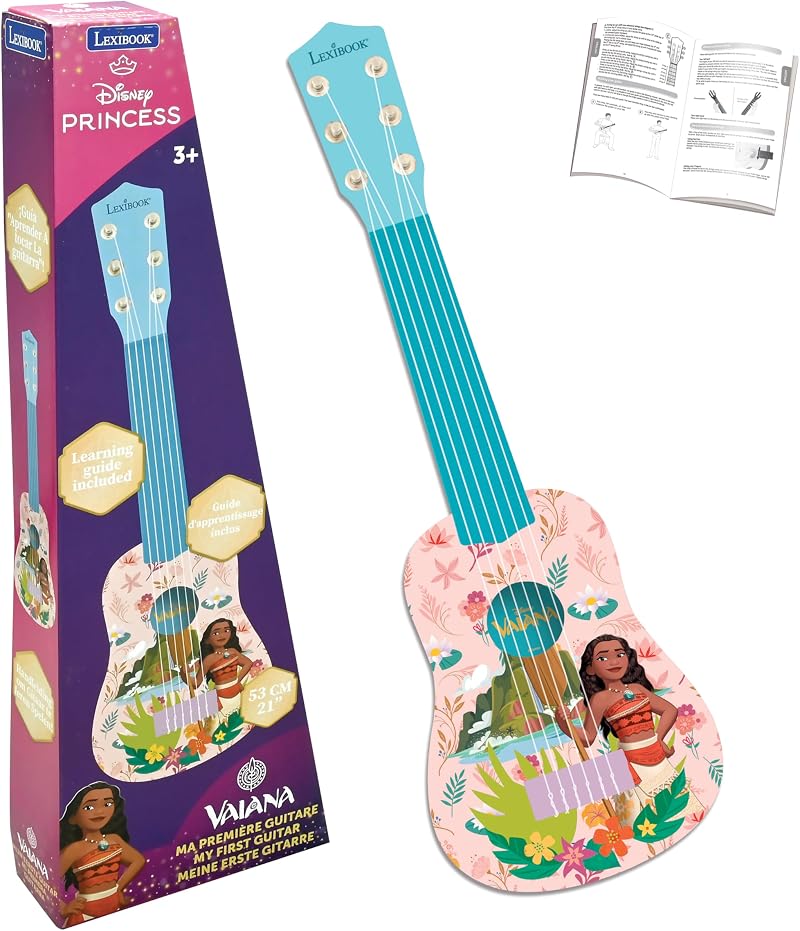 Lexibook Disney Moana My First Guitar 6 Nylon Strings 53 cm Pink Blue K200VN
