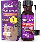 SILKA Max Strength Antifungal Liquid for Toenail Health with Brush Applicator, Results in 1 Week, Nail Fungus Treatment for Damaged Toenails, Athlete's Foot Treatment, Tolnaftate 1% 0.45 Fl Oz