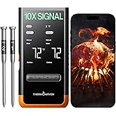 ThermoMaven Wireless Bluetooth Smart Meat Thermometer: Standalone Base, Smart WiFi Thermometer with Sub-1G, 6 Sensors NIST Certified Accuracy, 2 Probes, for BBQ, Grill, Oven, Smoker, Rotisserie