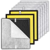3+6 Pack PR1 Filter Pet Care Replacement Filter for Mooka PR1 Air Purifier, H13 True HEPA Filter, 3-in-1 Activated Carbon Filter for Home Large Room up to 2200sq.ft, with 6 Pieces Washable Pre-Filters
