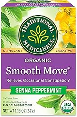 Traditional Medicinals Organic, Smooth Move Tea, Peppermint & Senna - Helps Relieve Constipation Overnight - Kosher, Non-GMO,