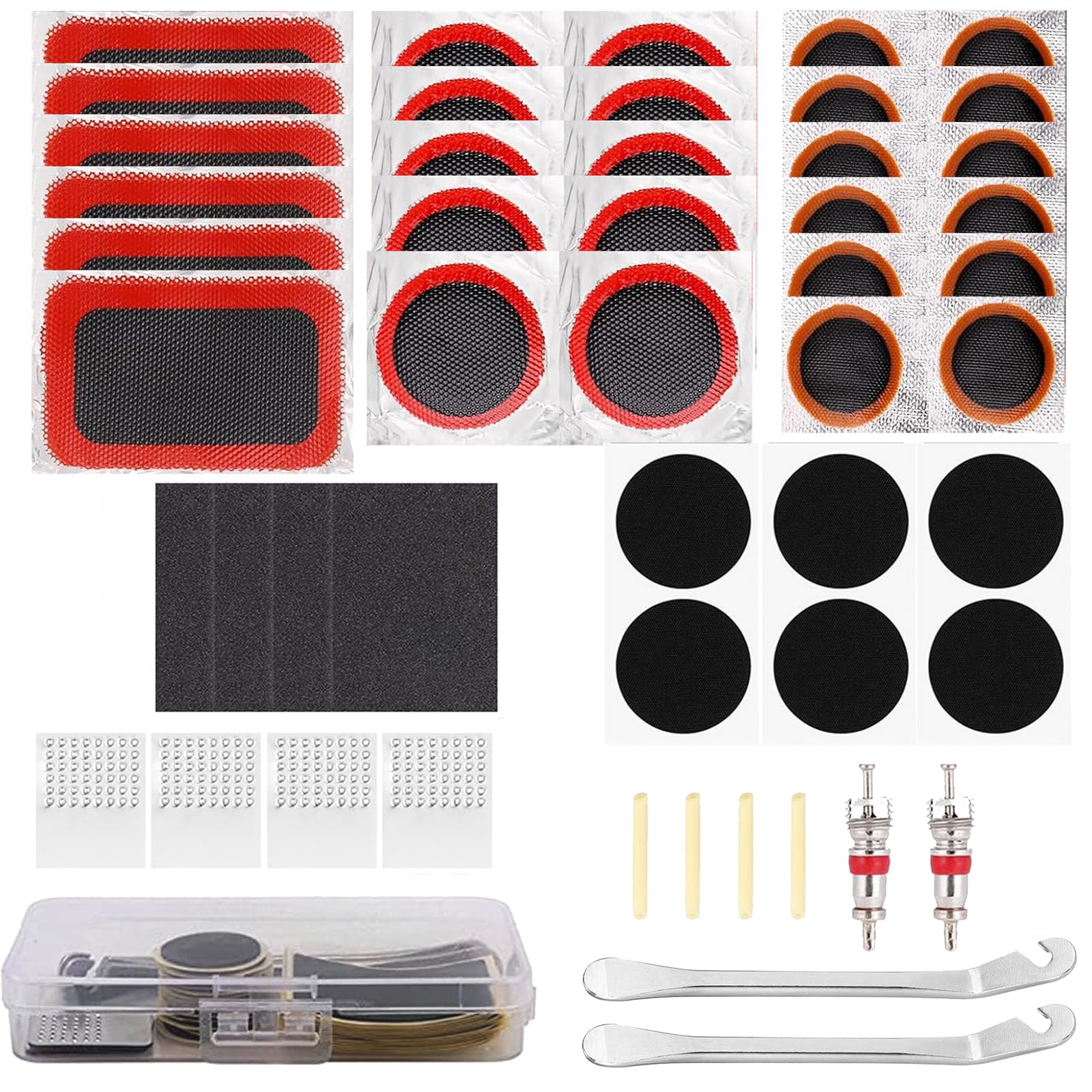 YITULOU Bike Puncture Repair Kit, 50 Pcs Bike Tyre Repair Kit with Crowbar, Puncture Repair Patches for Mountain/Road Bike or Commuter Bikes