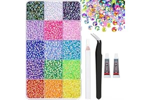 18000Pcs Resin Jelly Rhinestones for Crafting,15 Colors 3mm Flatback Gems for Diamond Art,Nails Eyes Face Makeup Tumblers DIY