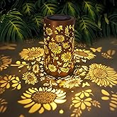 Sunflower Solar Lanterns Outdoor Waterproof Hanging Lights, Sunflower Gifts for Women Mom Grandma, Metal Solar Decorative Lanterns for Yard Patio Porch Balcony Garden Decor