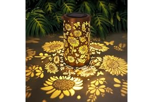 BSGLOBAL Sunflower Solar Lanterns Outdoor Waterproof Hanging Lights, Sunflower Gifts for Women Mom Grandma, Metal Solar Decorative Lanterns for Yard Patio Porch Balcony Garden Decor