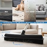 TDBS Rubber Bristle Broom with Long Collapsible Handle Indoor Floor Car Carpet view 5