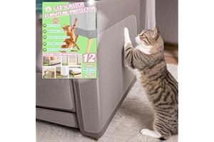 XUSHASHA Anti Cat Scratch Furniture Protector for Leather - 12 Pack, 17x12 - Clear Cat Couch Protector from Cat Claws, Couch Corner Protectors for Cats, Strong Sticky, No Pins