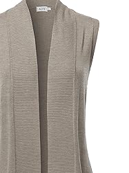 A2Y Open Front Long Sleeveless Draped Side Pockets