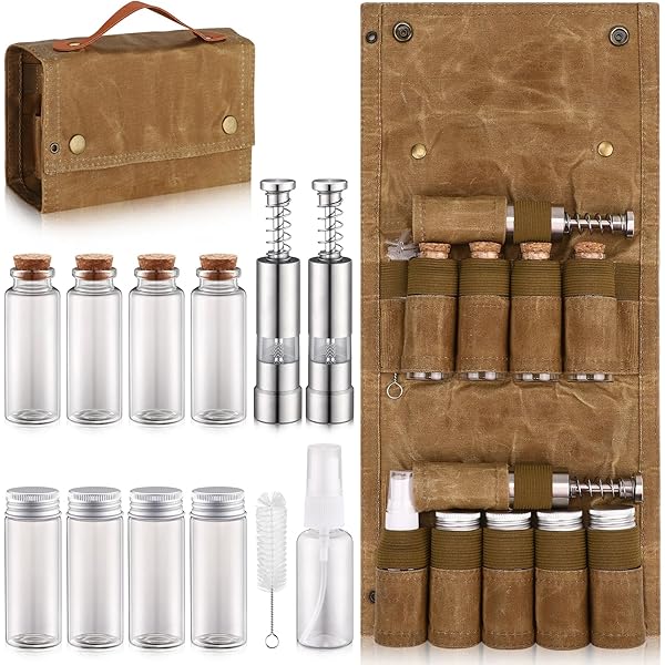 QIUPFGUT Kit D'épices De Camping Avec 10 Pots à Épices, Bocaux à Épices