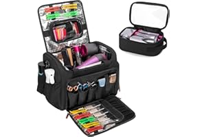 BAFASO Large Insulated Barber Case with a Semi Detachable Divider and 2 Removable Pouches, Hairstylist Traveling Bag Holds Various Hair Cutting Tools, Black