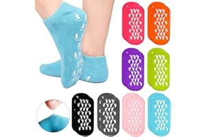 CHUARRY 8 Pairs Moisturizing Gel Socks Feet Care Gel Spa Socks Foot Moisturizer Silicone Socks Non Slip Heel Socks for Dry Cracked Feet Overnight Lotion Socks for Women Men Softening Feet Rough Skin