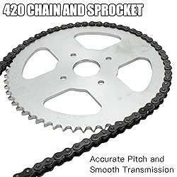 YOXUFA 60 Tooth Sprocket with 420 Chain 90 Links