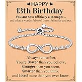 UNGENT THEM Infinity CZ Cross Bracelet, 10th 11th 12th 13th 14th 16th 18th Birthday Gift 5th 8th Graduation Christian Confirmation Gifts Ideas