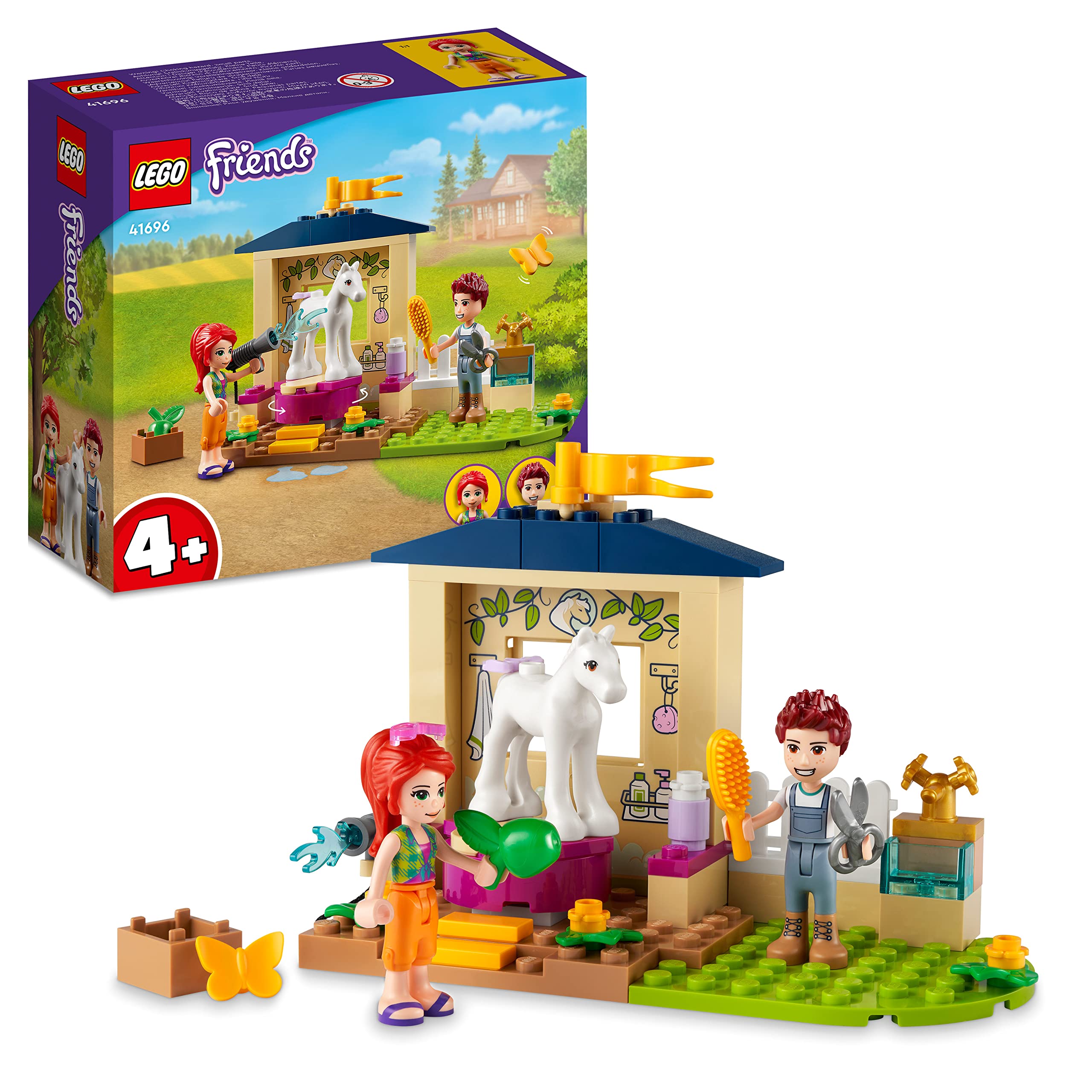 LEGO Friends Pony-Washing Stable 41696 Building Kit; Horse Toy Designed to Grow Little Imaginations; Gift for Kids Aged 4+ Who Love Farm Animal Toys (60 Pieces)
