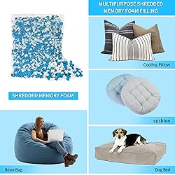 HONEHO 40 LBS Shredded Memory Foam Filling, Bean
