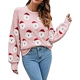 Simier Fariry 2025 Women's Ugly Christmas Pullover Sweater Fall Winter Long Sleeve Knitwear Funny Cute Jumper Tops