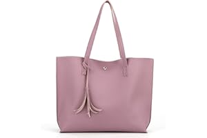Nodykka Women Tote Bags Top Handle Satchel Handbags PU Faux Leather Tote Bag with Tassel Shoulder Purse