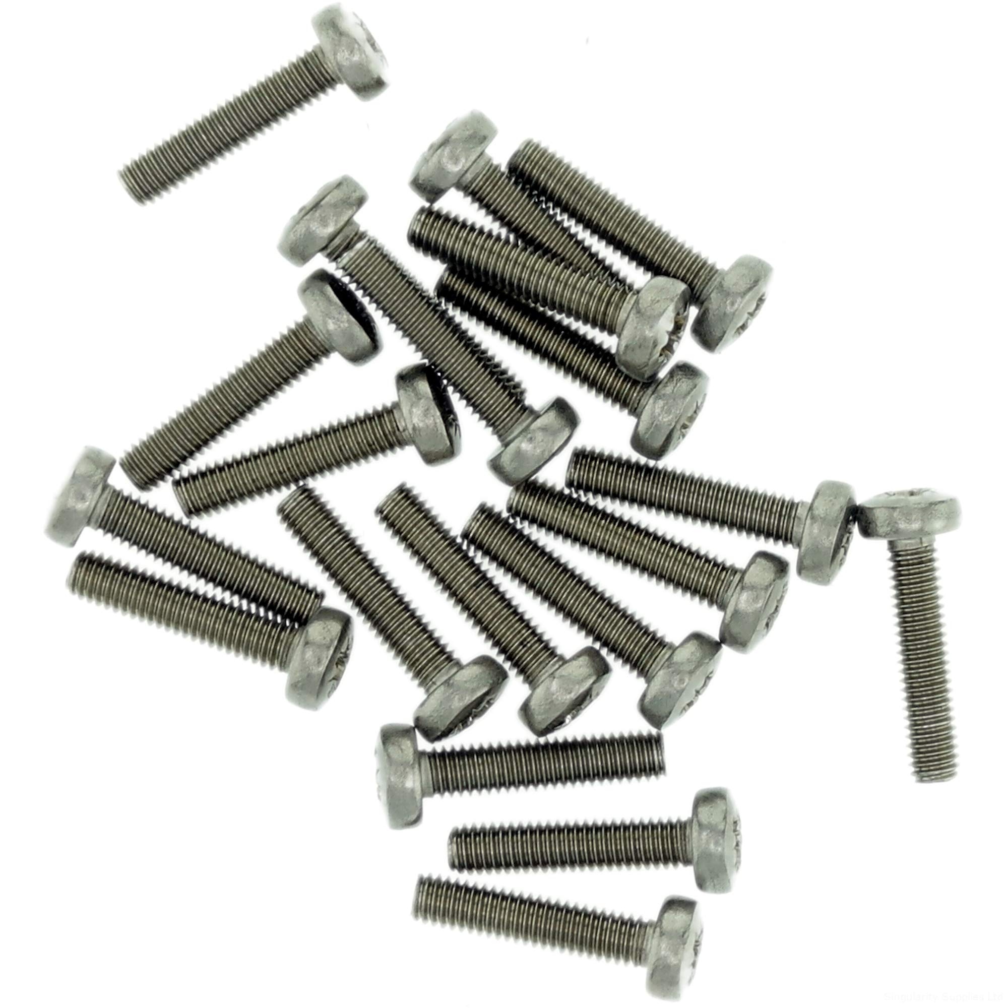 M1.6 (1.6mm x 12mm) Pozi Pan Machine Screw (Bolt) - Stainless Steel (A2) (Pack of 20)