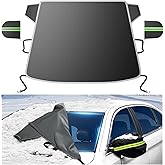 DooGooCoo [Upgraded 7-Layer Car Windshield Snow Cover, [Efficient Winter Protection] Against Snow, Ice, Frost and Water, [Mil