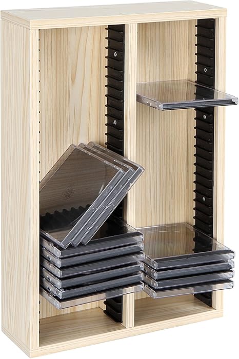 Cd Dvd Regal Fur Bis Zu 60 Cds 10x30x44cm 2 Facher Mdf Farbwahl Bucherregal Wandregal Hangeregal Medienregal Buroregal Aufbewahrung Amazon De Cd Regal 60 Cds