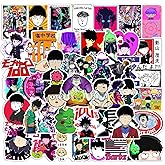 50PCS Mob Psycho 100 Stickers for Kids Teens Girls Adult, Waterproof Vinyl Movie Decal for Water Bottle Skateboard Guitar Travel Case Bike Laptop,Car Bumper,Luggage,Phone (k)