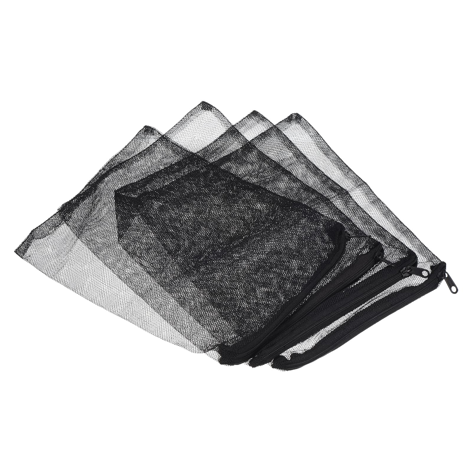 PATIKIL Aquarium Filter Media Bags 25x20cm 6 Pack Fish Tank Mesh Bags with Zipper Black