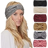 DRESHOW Winter Knit Chunky Headbands for Women Crochet Turban Knitted Ear Warmer Fashion Head Wrap 6 Pack