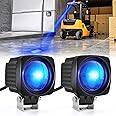 eTzone New Square LED Forklift Safety Lights Blue Forklift Backup Lights 10W DC 12-100V Warehouse Pedestrian Warning Spotlight - 2Pack