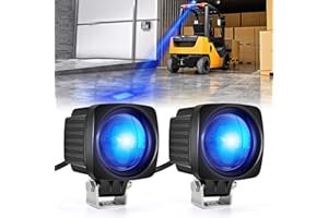 eTzone New Square LED Forklift Safety Lights Blue Forklift Backup Lights 10W DC 12-100V Warehouse Pedestrian Warning Spotlight - 2Pack