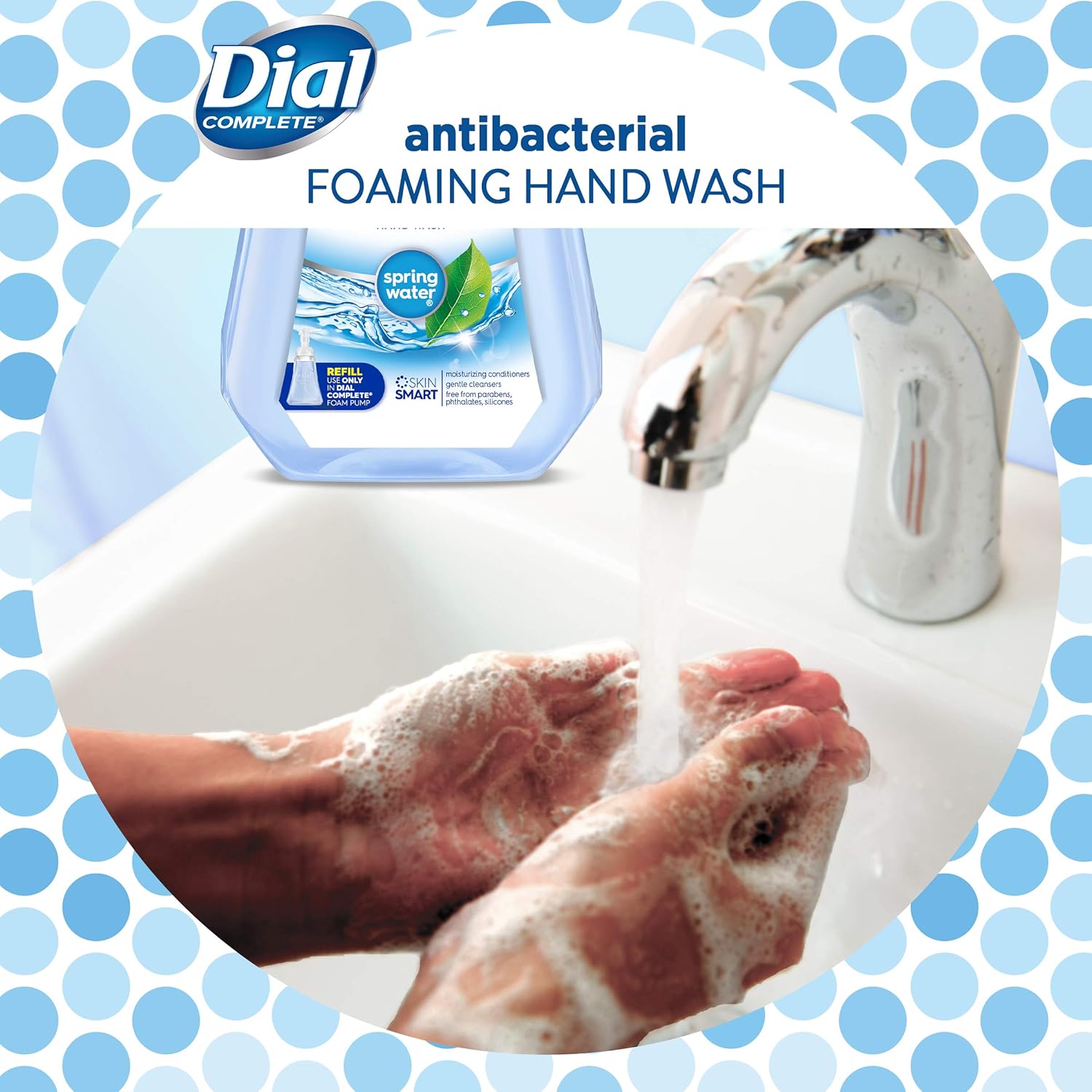 Dial Complete Antibacterial Foaming Hand Soap Refill, Spring Water, 40 Fl Oz (Pack of 6) : Beauty