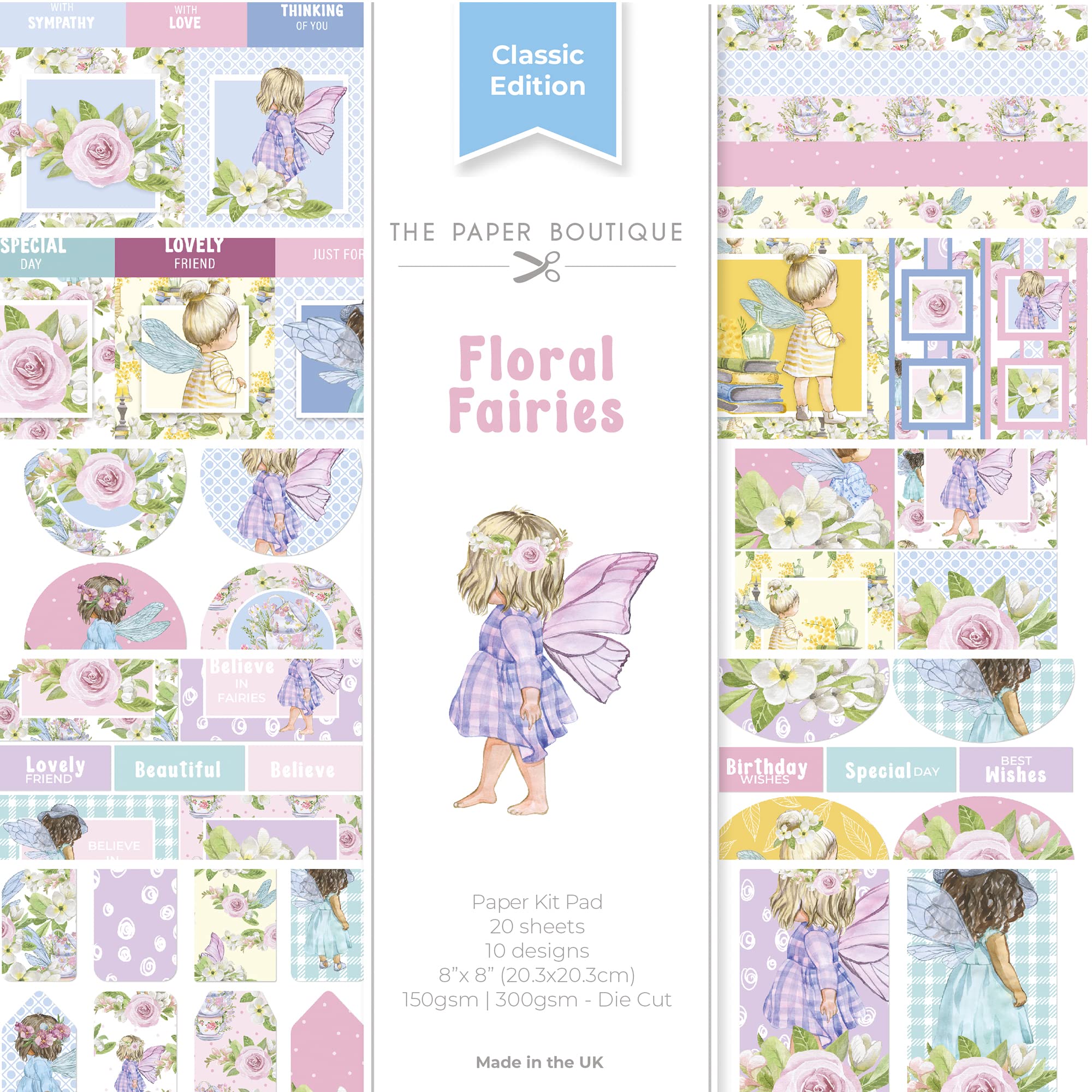 PAPER BOUTIQUE The Floral Fairies 8 in x 8 in Paper Kit Pad