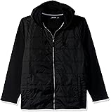 Nautica Long Sleeve Mix Media Fleece Zip Front Hoodie